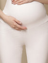 Maternity High-rise Churidar Leggings- White