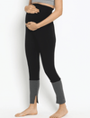 Maternity Winter Leggings (French Terry Lined) - Black/Grey