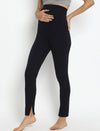 Maternity Winter Leggings (French Terry Lined) - Navy Blue
