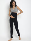 Maternity Winter Leggings (French Terry Lined) - Navy Blue