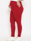 Cotton Maternity Leggings- Red