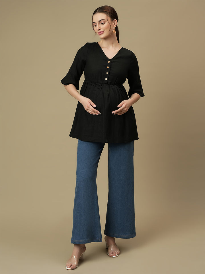 Maternity Light Blue Flare Bell Bottom Jeans