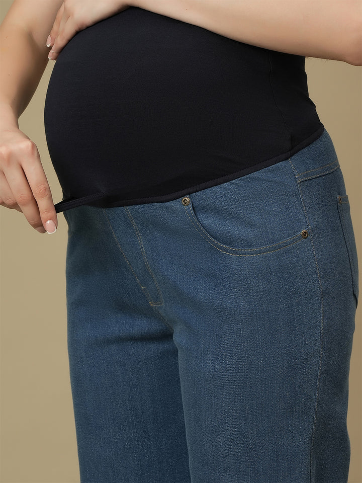 Maternity Light Blue Wide-leg Jeans