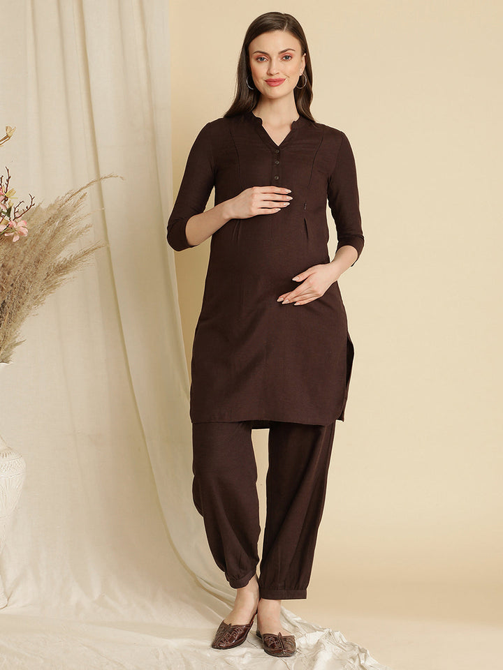 2pc. Maternity Linen Co-Ord Set
