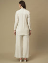 Maternity Linen Shirt with Wide-leg Pants Co-ord Set