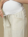 Maternity Linen Shirt with Wide-leg Pants Co-ord Set
