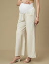 Maternity Linen Shirt with Wide-leg Pants Co-ord Set
