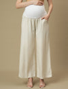 Maternity Linen Shirt with Wide-leg Pants Co-ord Set