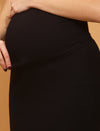 Maternity Rib-knit Long Skirt - Black