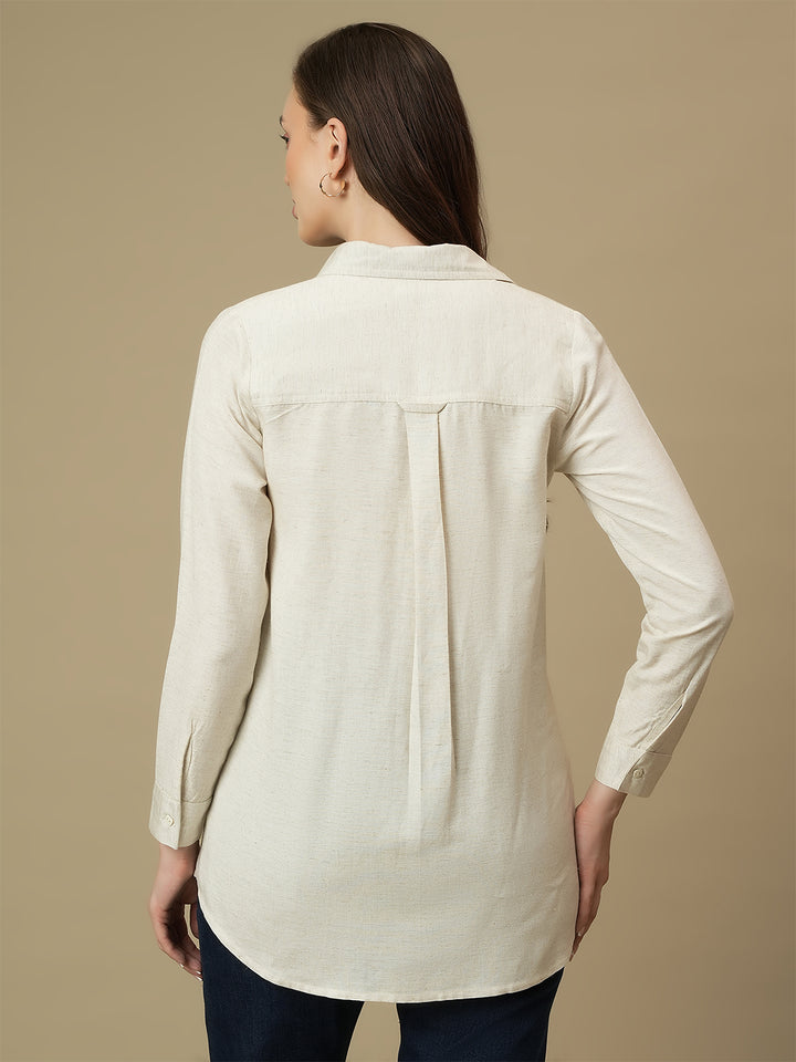 Maternity Long Sleeve Linen Formal Shirt