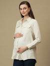 Maternity Long Sleeve Linen Formal Shirt