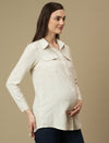 Maternity Long Sleeve Linen Formal Shirt