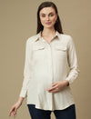 Maternity Long Sleeve Linen Formal Shirt