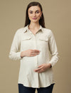 Maternity Long Sleeve Linen Formal Shirt