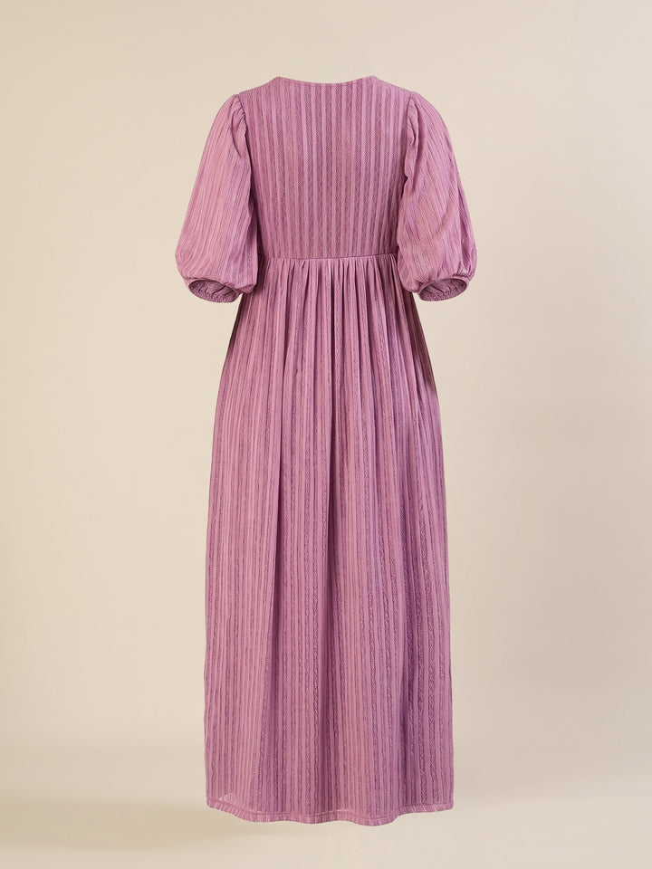 Maternity Lurex Stripe Purple Maxi Dress