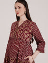 Maternity Maroon Floral Dress