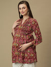 Maternity Maroon Short Kurti Tunic Top