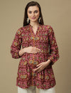 Maternity Maroon Short Kurti Tunic Top