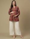 Maternity Maroon Short Kurti Tunic Top