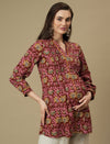 Maternity Maroon Short Kurti Tunic Top