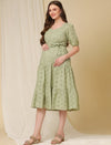 Maternity Mint Green Cotton Dress
