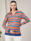 Winter Maternity Multicolor Striped Sweater