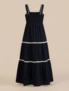 Maternity Navy Blue A-Line Sleeveless Long Dress