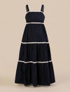 Maternity Navy Blue A-Line Sleeveless Long Dress