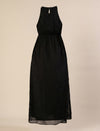 Maternity & Nursing Chiffon Black Halter Maxi Dress