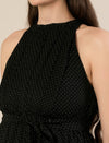 Maternity & Nursing Chiffon Black Halter Maxi Dress
