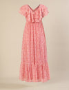 Maternity & Nursing Pink Floral Ruffle A-Line Maxi Dress