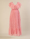 Maternity & Nursing Pink Floral Ruffle A-Line Maxi Dress