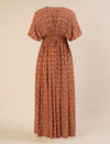 Maternity & Nursing Brown Cotton Crinkle Kaftan Maxi Dress