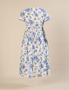 Maternity & Nursing Cotton White Blue Floral Dress