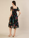 Maternity & Nursing Black Floral Printed Chiffon Midi Dress