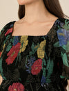 Maternity & Nursing Black Floral Printed Chiffon Midi Dress