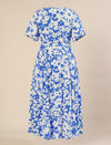 Maternity & Nursing Blue Floral Midi Dress