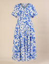 Maternity & Nursing Blue Floral Midi Dress