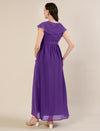 Maternity & Nursing Purple Ruffle Side Slit Maxi Dress