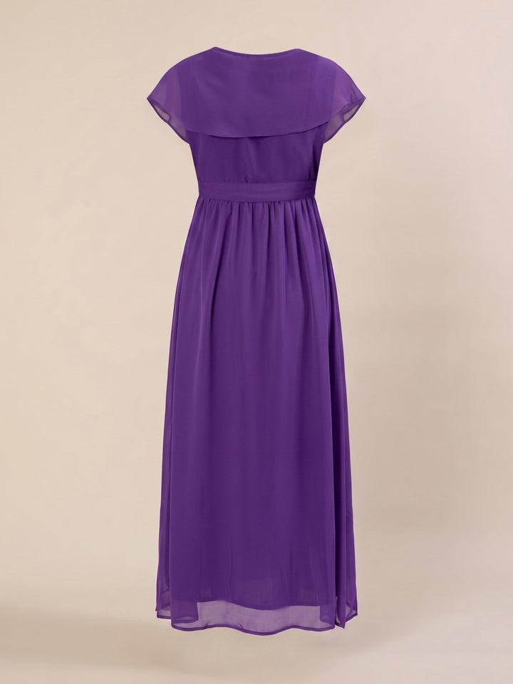 Maternity & Nursing Purple Ruffle Side Slit Maxi Dress