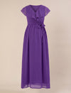 Maternity & Nursing Purple Ruffle Side Slit Maxi Dress