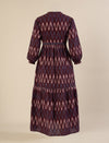 Maternity & Nursing Maroon Ikat Tiered Cotton Midi Dress