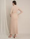 Bodycon Maternity Zipless Nursing-friendly Dress - Beige