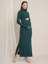 Bodycon Maternity Zipless Nursing-friendly Dress - Green