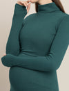 Bodycon Maternity Zipless Nursing-friendly Dress - Green