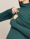 Bodycon Maternity Zipless Nursing-friendly Dress - Green