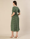 Maternity & Nursing Green Polka Dot Button-Front Midi Dress