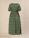 Maternity & Nursing Green Polka Dot Button-Front Midi Dress