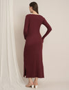 Zipless Maternity Bodycon Dress - Burgundy