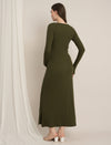 Zipless Maternity Bodycon Dress - Olive Green
